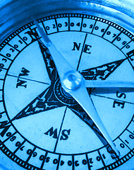 Image showing Compass in blue