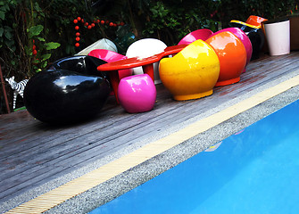 Image showing Funky pool furniture