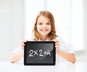 Image showing girl with tablet pc at school