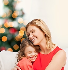 Image showing hugging mother and daughter