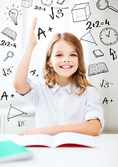 Image showing student girl studying at school