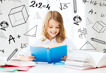 Image showing student girl studying at school