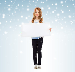 Image showing little girl with blank white board