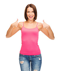 Image showing woman in blank pink tank top