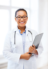 Image showing african female doctor in hospital