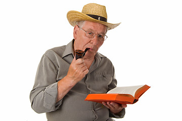 Image showing Old man reading