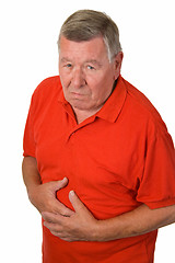 Image showing Old man with stomach ache