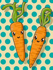 Image showing Kawaii carrot icons