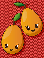 Image showing Kawaii pear icons