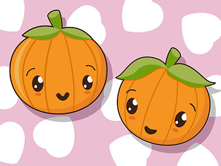 Image showing Kawaii pumpkin icons