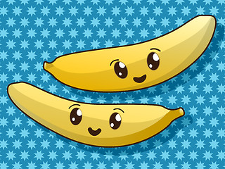 Image showing Kawaii banana icons