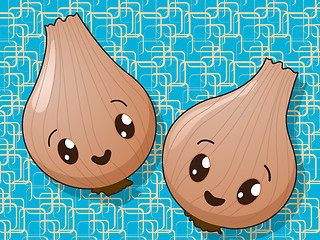 Image showing Kawaii onion icons
