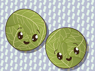 Image showing Kawaii cabbage icons