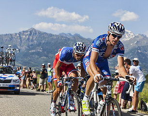 Image showing The Cyclists Alexandre Geniez and Arthur Vichot