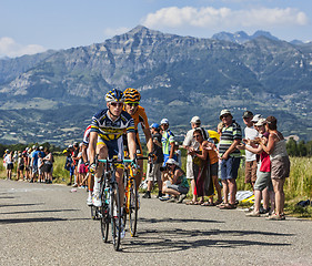 Image showing The Cyclists Lieuwe Westra and Juan Jose Oroz