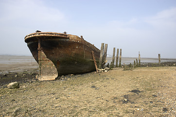 Image showing Abandoned river barge