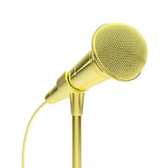 Image showing Gold microphone