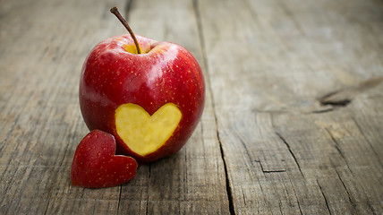 Image showing Apple with engraved heart