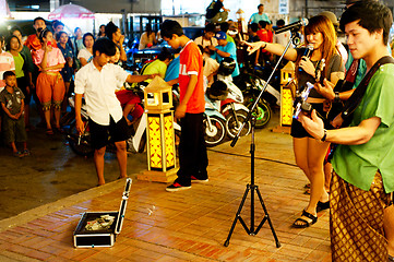 Image showing Thai street musicians