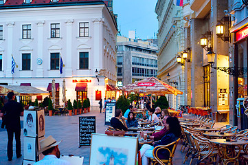 Image showing Night life in Bratislava city center
