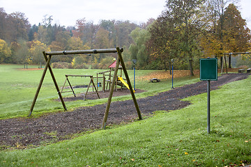 Image showing autumn playground scenery