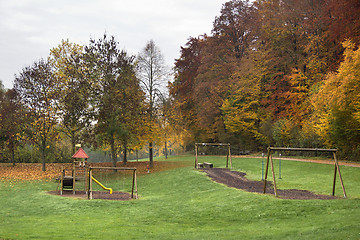 Image showing autumn playground scenery