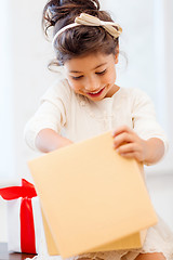 Image showing happy child girl with gift box