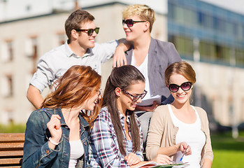 Image showing group of students or teenagers hanging out