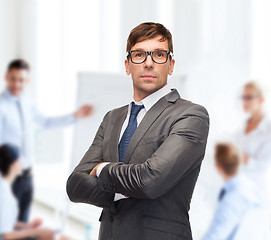 Image showing attractive buisnessman or teacher in glasses