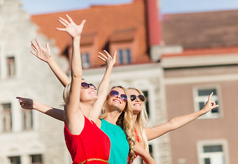 Image showing three beautiful women in the city