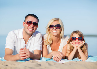 Image showing happy family on the beach