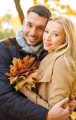 Image showing romantic couple in the autumn park