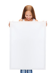 Image showing little girl with blank white board