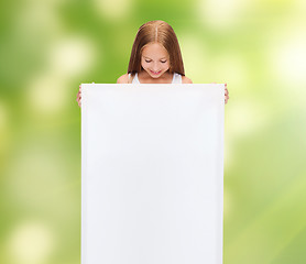 Image showing little girl with blank white board