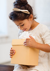 Image showing happy child girl with gift box