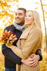 Image showing romantic couple in the autumn park