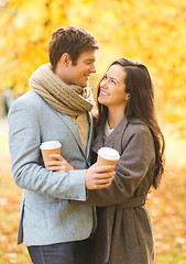 Image showing romantic couple in the autumn park