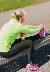 Image showing woman doing sports outdoors