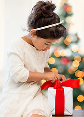 Image showing happy child girl with gift box