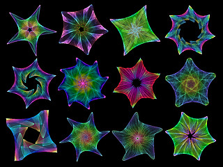 Image showing colorful stars set