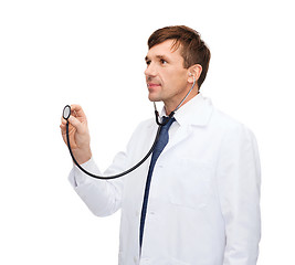 Image showing young male doctor with stethoscope