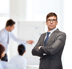 Image showing attractive buisnessman or teacher in glasses