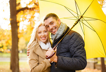 Image showing romantic couple in the autumn park