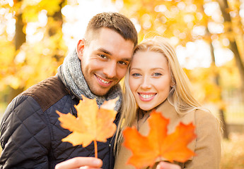 Image showing romantic couple in the autumn park