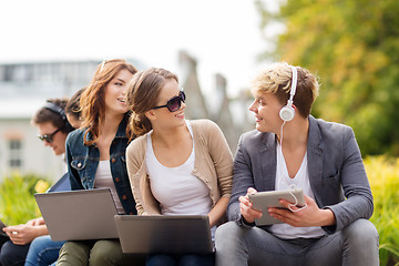 Image showing students or teenagers with laptop computers