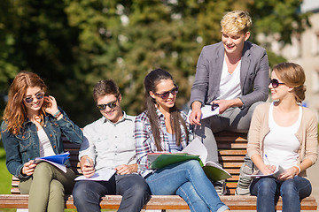 Image showing group of students or teenagers hanging out