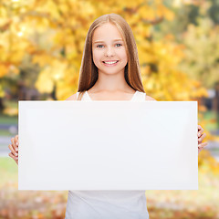 Image showing little girl with blank white board