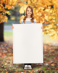 Image showing little girl with blank white board