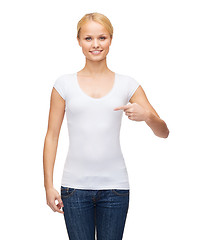 Image showing woman in blank white t-shirt