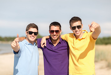 Image showing group of friends having fun on the beach